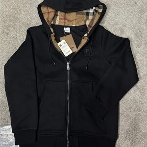 Burberry tan black zip up
